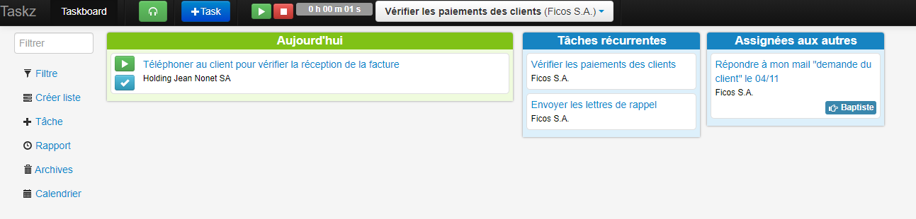 Exemple d'un gestionnaire de tâche via Hit-Office