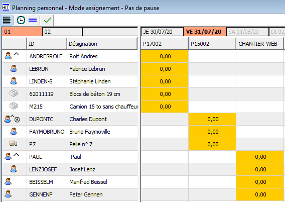 Planning du personnel dans Hit-Office